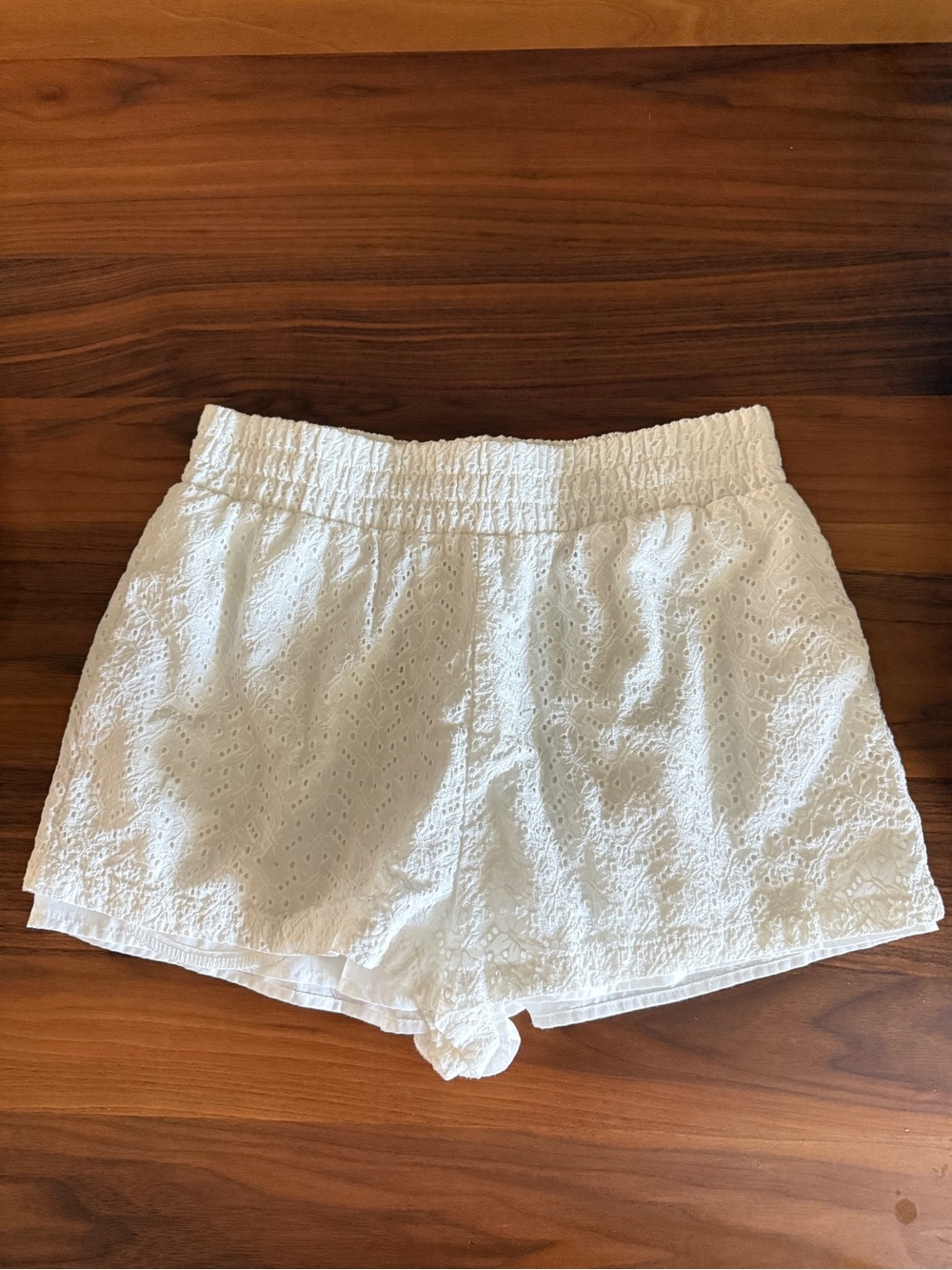 Zara White Cotton Lace Shorts